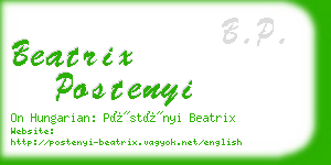 beatrix postenyi business card